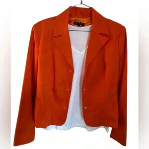 NEW 🌼  Vibrant “David Meister” Orange Blazer, Sz 12